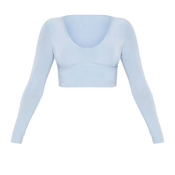 Pretty Little Thing Baby Blue Crop Top NWT - Picture 4 of 5